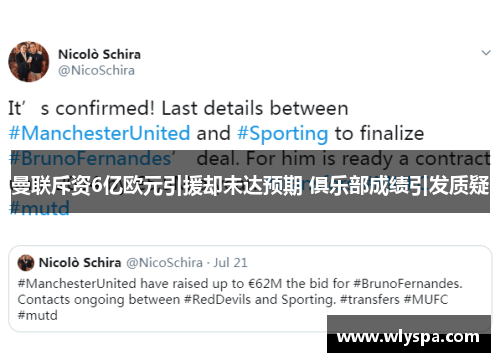 曼联斥资6亿欧元引援却未达预期 俱乐部成绩引发质疑